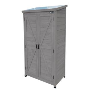 Armoire de jardin, 3 étagères, bois FSC, gris foncé, 85 x 5…