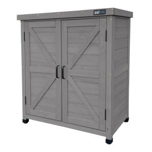 Armoire de jardin avec étagère, bois FSC, gris foncé, 80x45…
