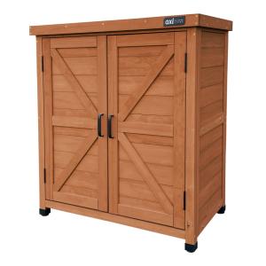 Armoire de jardin avec étagère, bois FSC, marron café, 80x4…