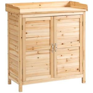 Armoire de jardin double porte en bois massif sapin pré-hui…