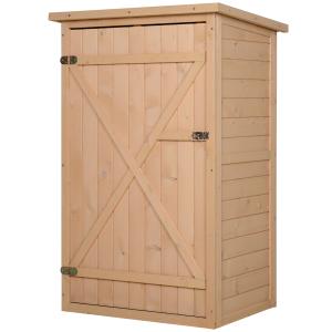 Armoire de jardin porte verrouillable 2 étagères bois sapin…