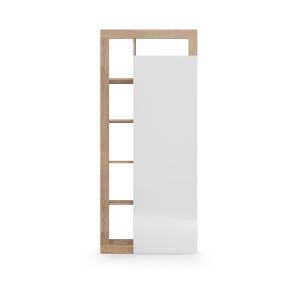 Armoire de rangement 2 portes avec miroir - H210 cm - Blanc