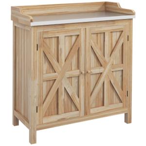 Armoire de rangement de jardin plateau galvanisé bois sapin…