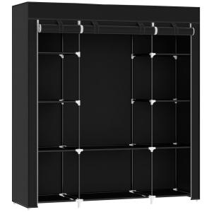 Armoire de rangement pliable en tissu noir
