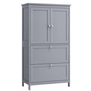 Armoire de salle de bain avec 2 tiroirs et 2 portes gris to…