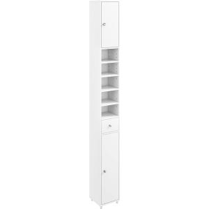 Armoire de salle de bain haut 2 portes blanche 20x20x180cm