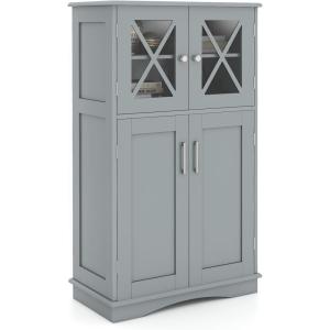 Armoire de salle de bain sur pied gris 51 x 32,5 x 47 cm