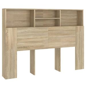 Armoire de tête de lit bois beige 140x19x103,5 cm