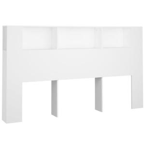 Armoire de tête de lit bois blanc 180x18,5x104,5 cm