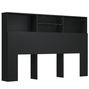 Armoire de tête de lit bois noir 160x19x103,5 cm