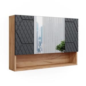 Armoire de toilette  Anthracite avec structure en nid dabei…