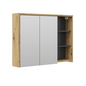 Armoire de toilette  Chêne/Anthracite 100x75cm
