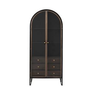 Armoire demi-cercle rond métal - Noir