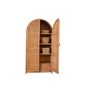 Armoire double porte rotin et cannage