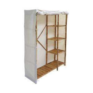 Armoire dressing en bambou, 3 étagères