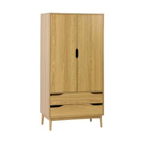 Armoire dressing vintage effet frêne 2 portes