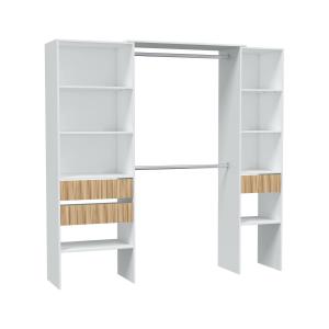 Armoire effet bois blanc, beige 196x40 cm