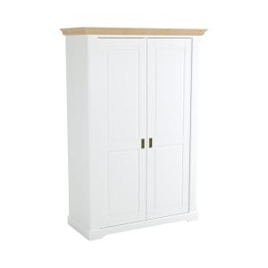 Armoire effet bois clair et blanc H188
