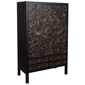 Armoire en bois avec 4 tiroirs et 2 portes 100x45x160