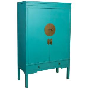 Armoire en bois avec 4 tiroirs et 2 portes 63x26x100
