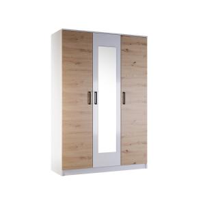 Armoire en bois contemporain 135 cm bois / blanc