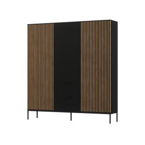 Armoire en bois contemporain 185 cm noir / bois