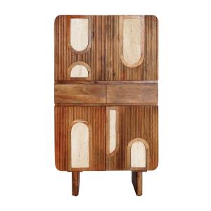 Armoire en bois de mangue marron, 81x40x142 cm