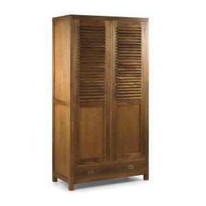 Armoire en bois de mindi marron 5 tiroirs H 200 cm