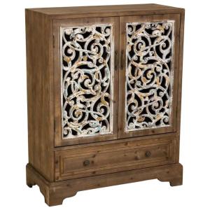 Armoire en bois et métal marron 83x38x102h
