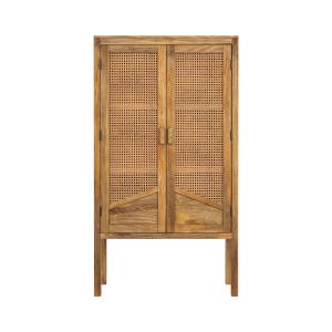 Armoire en cannage et bois 2 portes