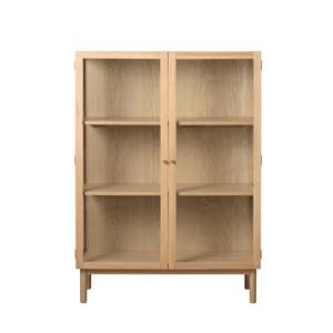 Armoire en chêne et verre trempé 140cm ELYS naturel 100x40x…