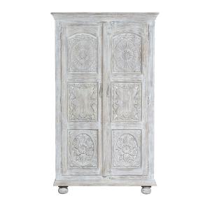 Armoire en manguier blanc vieilli 2 mètres