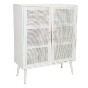 Armoire en MDF et treillis blanc 80x37x101h