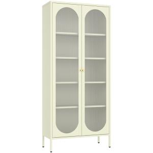Armoire en métal vert tilleul et verre 180cm
