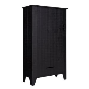 Armoire en pin massif noir style moderne