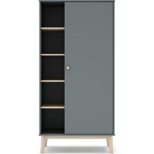 Armoire enfant 1 porte en bois vert kaki 90 cm