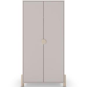 Armoire enfant 2 portes en bois beige 92 cm