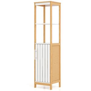 Armoire haute autoportante de salle de bain bambou beige 30…