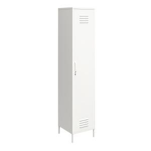 Armoire haute avec 1 porte en métal blanc