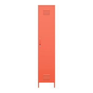 Armoire haute avec 1 porte en métal orange