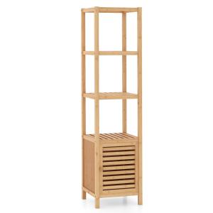 Armoire haute de salle de bain en bambou 4 niveaux beige 34…