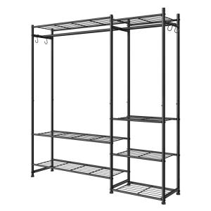 Armoire métallique ouvert avec 2 tringles et 7 étagères noi…