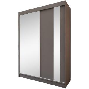 Armoire miroir et tiroirs, 150x216, graphite