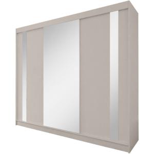 Armoire miroir et tiroirs, 240x216, cachemire