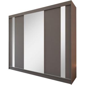 Armoire miroir et tiroirs, 240x216, graphite