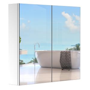 Armoire miroir murale salle de bain 2 portes 2 étagères aci…