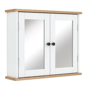 Armoire miroir murale salle de bain 2 portes étagère blanc…