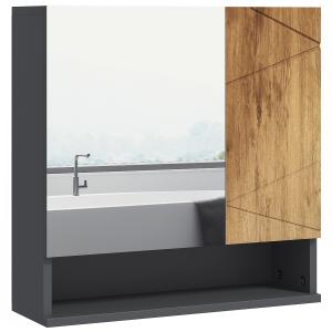 Armoire miroir salle de bain multi-rangement anthracite asp…