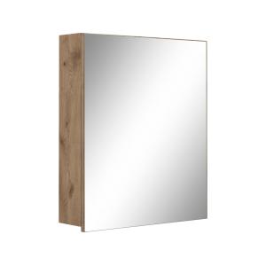 Armoire murale 1 porte miroir en effet bois