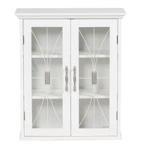 Armoire murale 2 portes en bois, blanche